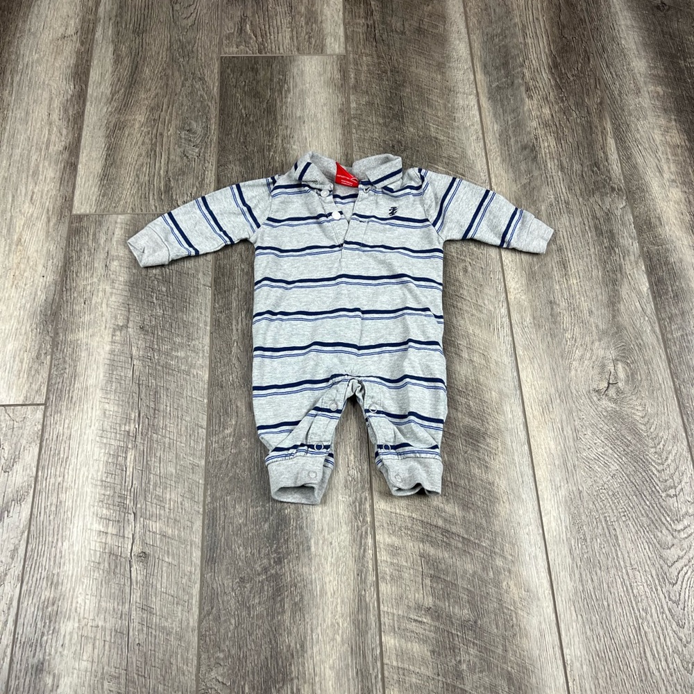 Izod Baby Grey Stripe Jumpsuit